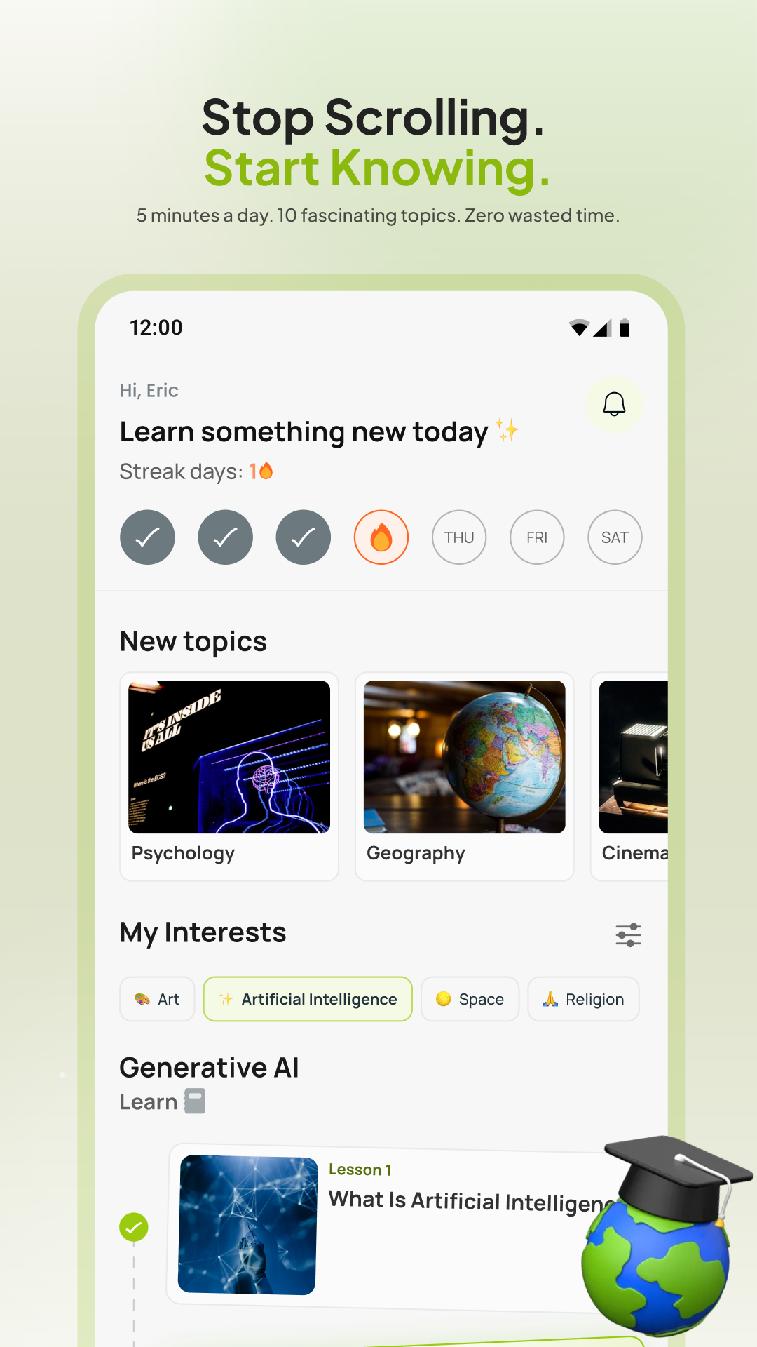Brightly App Home Screen